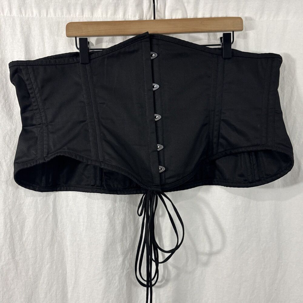 Corsets Island Mina Cotton Steel Boned Underbust Corset Waist Training Black 7XL